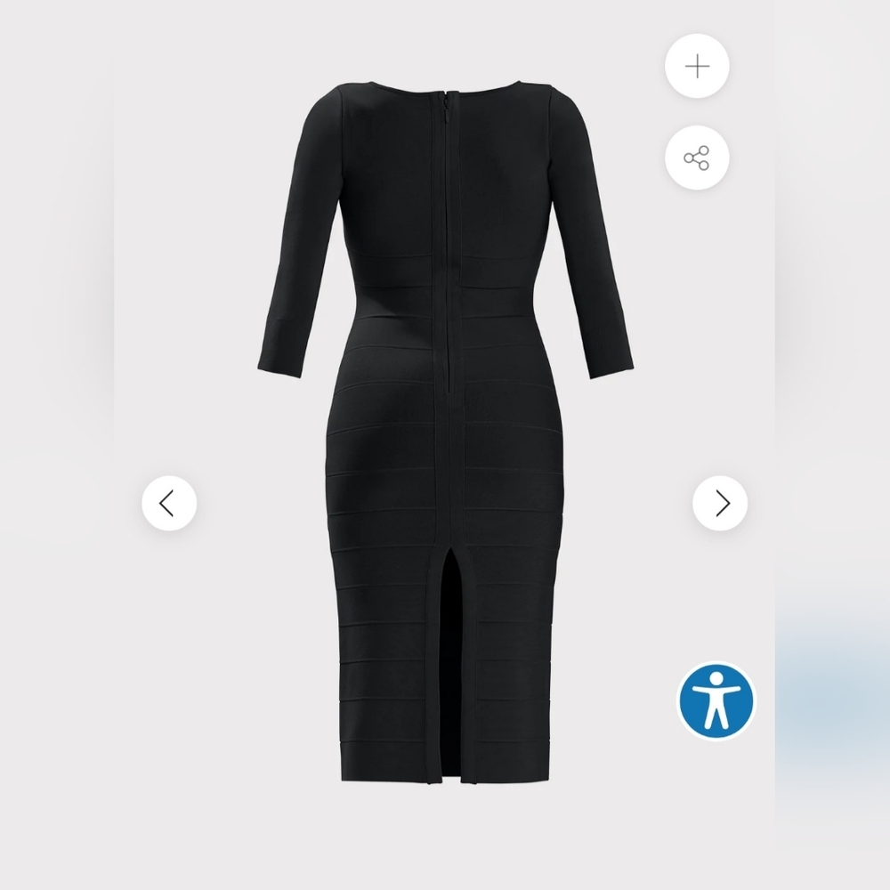 Herve Leger Icon Sweetheart Midi Dress XS $890 - Picture 3 of 9